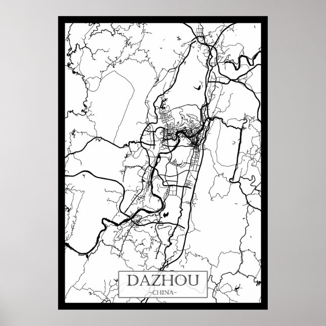 Poster Dazhou China City Map (Frente)