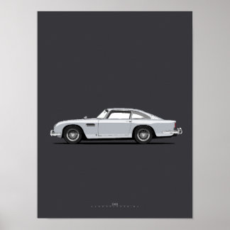 Poster DB5 British Grand Touring Car Illustration