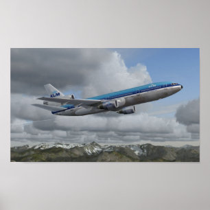 Póster DC-10 KLM Dutch Airlines real de McDonnell Douglas