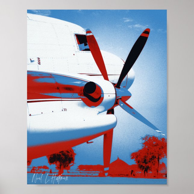 Poster DC-3 retrô (Frente)