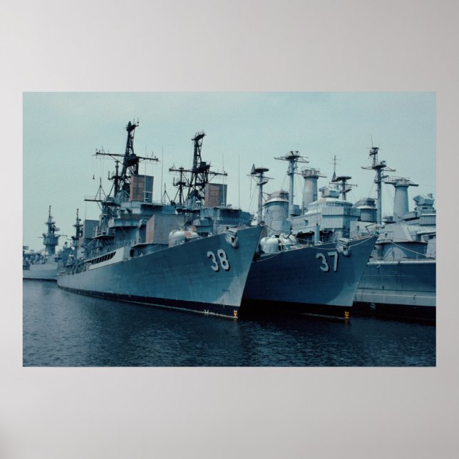 Póster DDG 37 Farragut, DDG 38 Luce, Reserva Filadélfia (Frente)