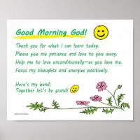 poster de 10" x 8": "Bom dia, Deus!"