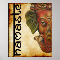 poster de 16"x20", de Deus indiano, ganesha namast