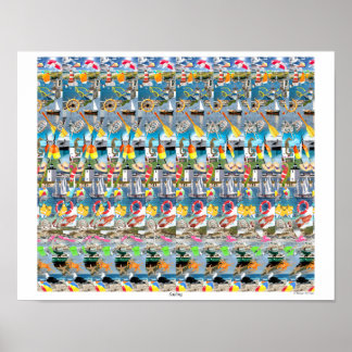 poster de 16" x 14" "Navegação" 3D por Magic Eye®