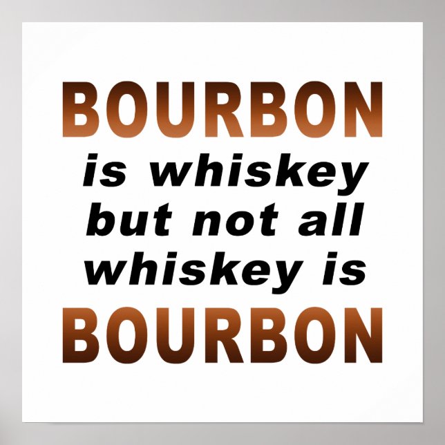 poster de 16" X 16" - Nem Todo Whiskey É BOURBON! (Frente)