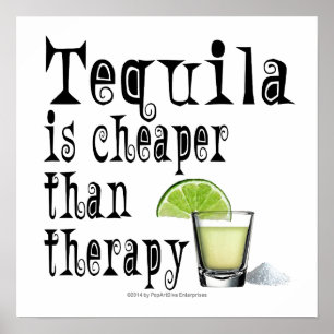 poster DE 16" X 16" - TEQUILA, MAIS BARATO QUE A T