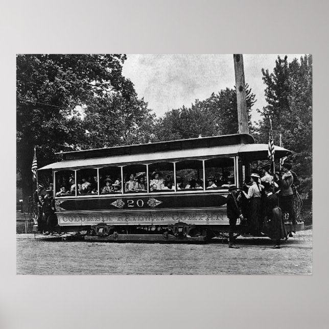 poster de 1900 do Trolley da Columbia (Frente)