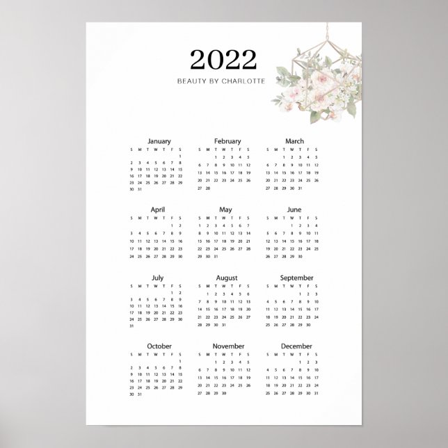 Poster de 2022, moderno, floral (Frente)