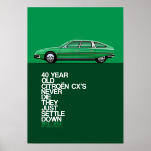 Poster de 40 anos do Citroen CX
