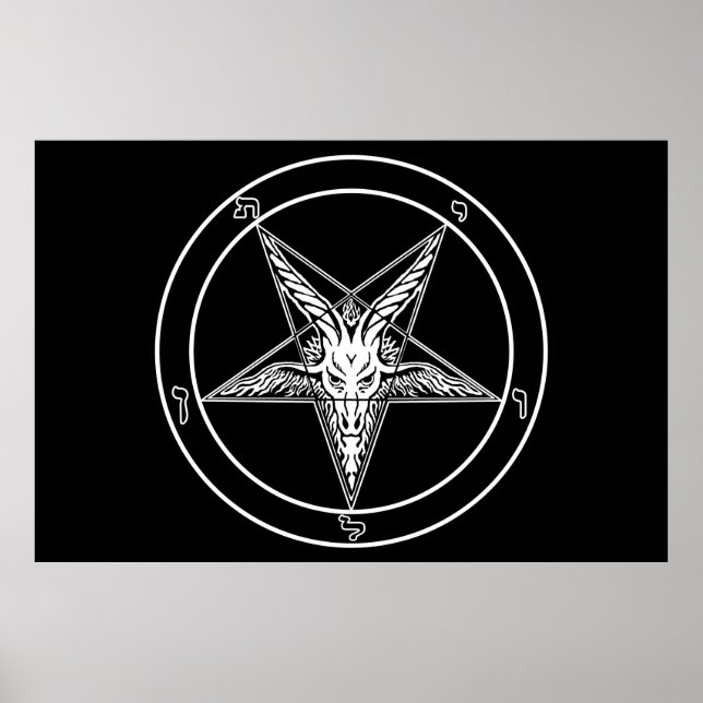 Poster de 40"x60" de estilo antigo do Baphomet (Frente)