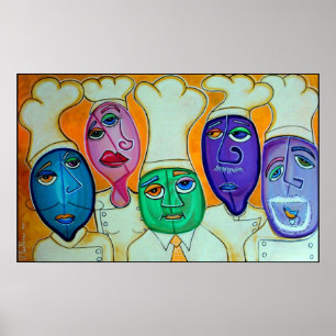 Poster de 4 cozinheiros chefe