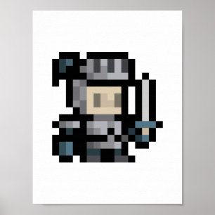 poster de 8 bits da arte do pixel do Sprite do