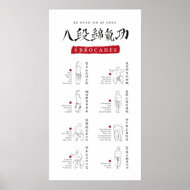 poster de 8 Brocades Ba Duan Jin QiGong (Frente)