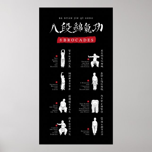 poster de 8 Brocades Ba Duan Jin QiGong (Frente)