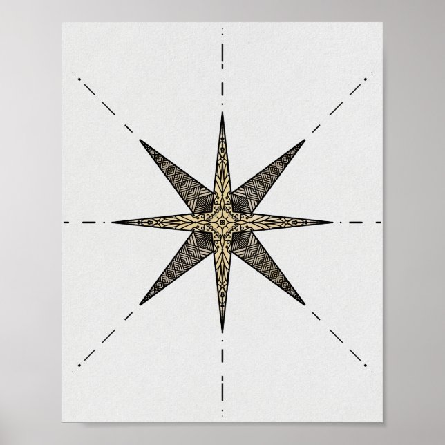 Poster de 8 x 10" Dourado North Star (Frente)