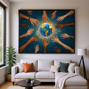 Póster Dê à Paz uma chance de Poster brilhante