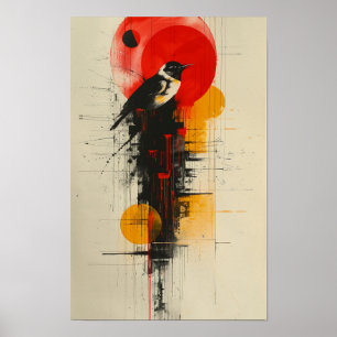 Poster de Abstrato de Arte Minimalista Negrito   C