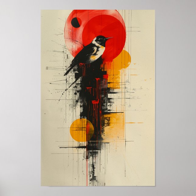 Poster de Abstrato de Arte Minimalista Negrito | C (Frente)