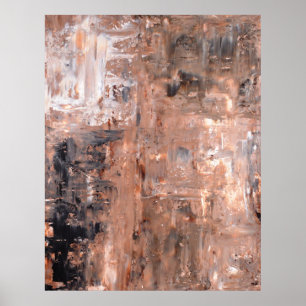 Poster de Abstrato de arte preta e castanha