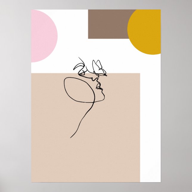 Poster de abstrato de borboletas (Frente)