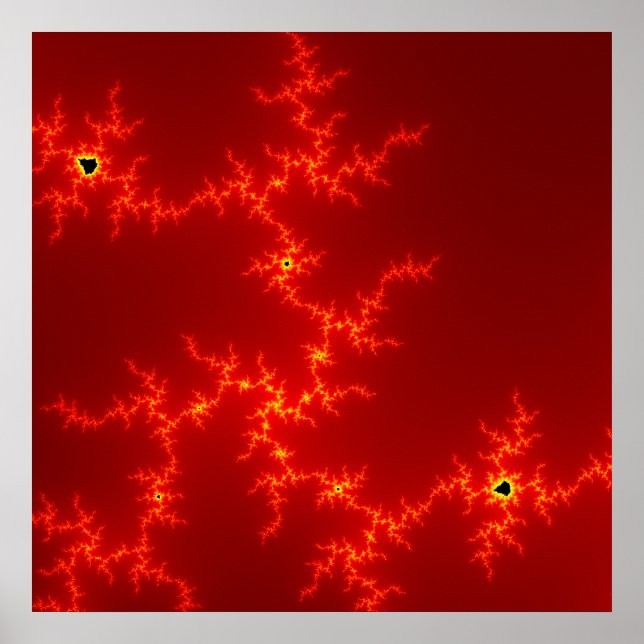 Poster de abstrato de incêndio fractal (Frente)