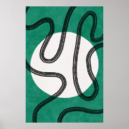Poster de Abstrato de linha minimalista moderna