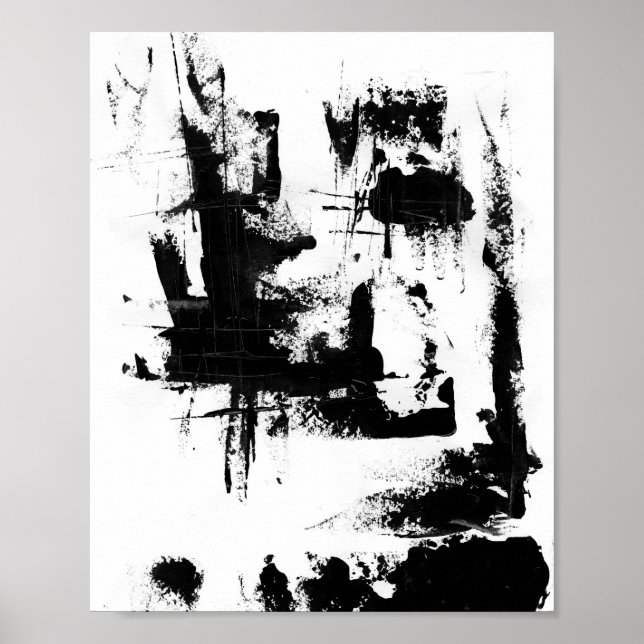 Poster de Abstrato preto e branco (Frente)