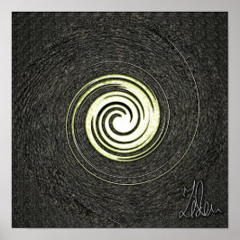 Poster de abstrato preto e dourado