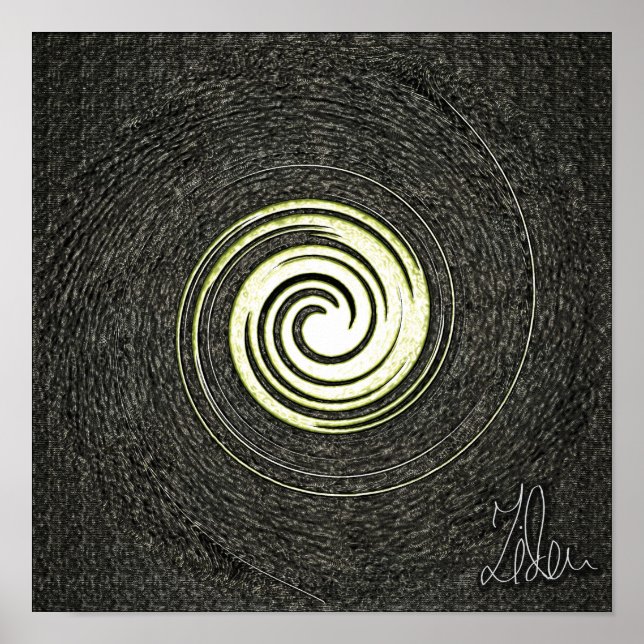 Poster de abstrato preto e dourado (Frente)