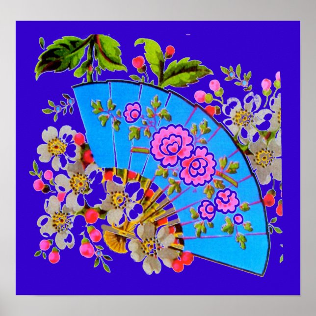 Poster de acabamento de brilho azul-chinês (Frente)