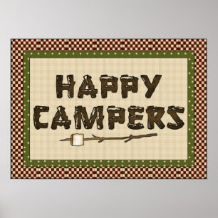 Poster de acampamento de corte