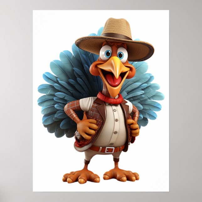 Poster de Ação de Graças da Turquia Ocidental (Frente)