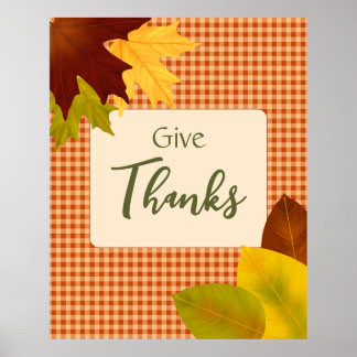 Poster de Ação de Graças de Autumn Gingham