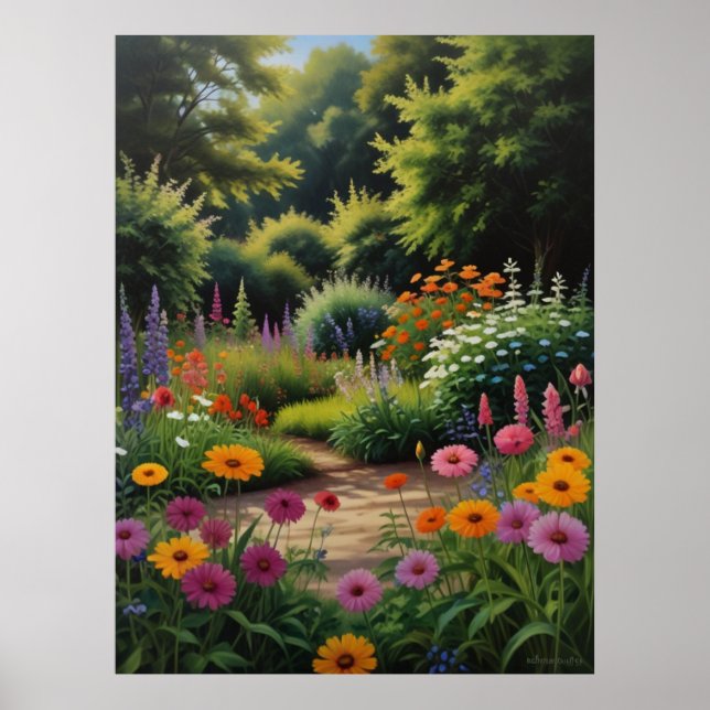 Poster de acrílico do Jardim de Verão mágico (Frente)