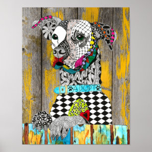 Poster de Adoção do Cão-Abrigo para Animais