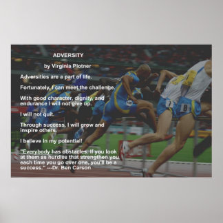 Poster de adversidade com citação do Dr. Ben Carso