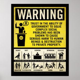 Poster de advertência do governo