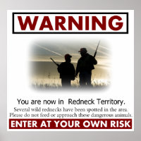 Poster de Advertência do Território Redneck