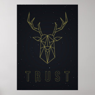 Poster de afirmação de veados origami para autoate