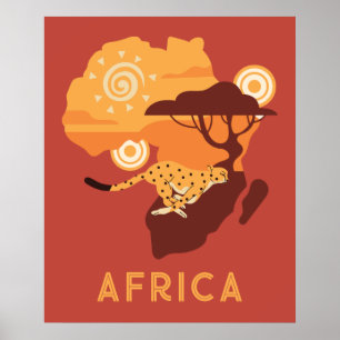Poster de África de Texto Personalizado