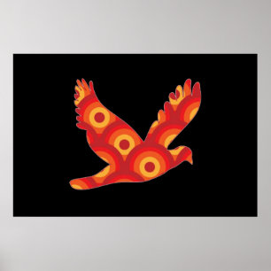 Poster de Águia dos Círculos Retroativos Funky