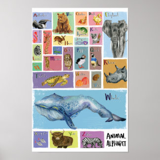 Poster de alfabeto animal