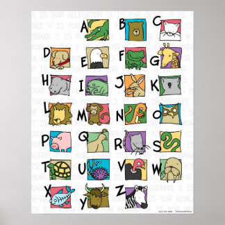 Poster de alfabeto animal (pequeno)