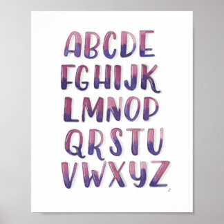 Poster de alfabeto aquarela