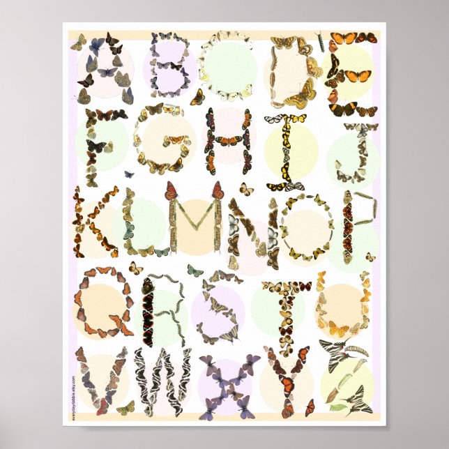 Poster de Alfabeto Borboleta - Crianças ABC (Frente)