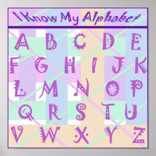 Poster de alfabeto de Pastel Girly Personalizado
