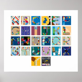 Poster de alfabeto do jogo conselho - Horizontal