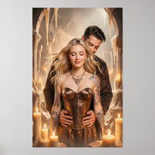 Poster de Amantes à Luz de Velas em Silêncio Doura