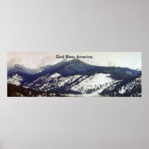 Poster de América dos deus abençoe - montanhas
