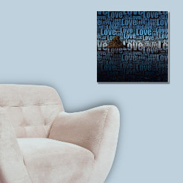 Poster de Amor com Tipografia de Foto em Praia Per